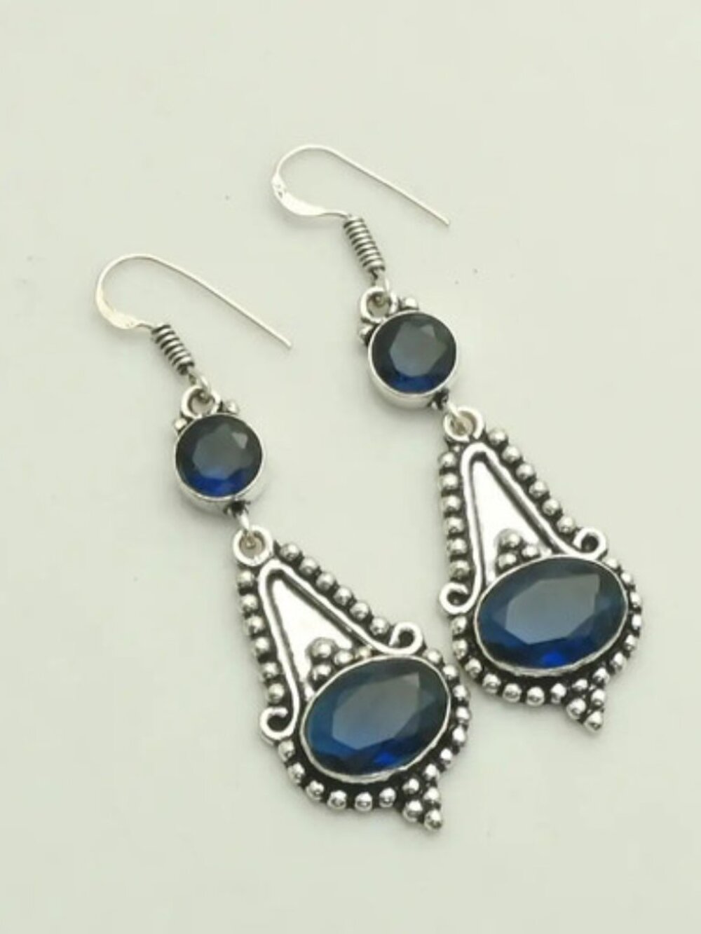 Tanzanite Gemstone Sterling Silver Drop Dangle Earrings